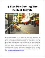 4 Tips for getting the Perfect Bicycle