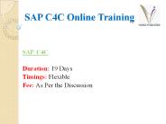 SAP C4C Online Training in Banglore | SAP C4C Online Training Course