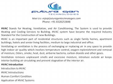 HVAC Designing Training Institute In Ameerpet