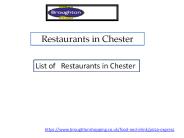 Restaurants in Chester