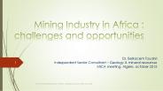 Mining in Africa, challenges and opportunities