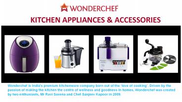 Buy Kitchen Appliances @ Wonderchef