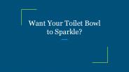 Want Your Toilet Bowl to Sparkle?