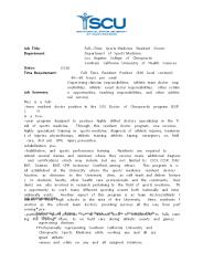 Sports Medicine Resident Job Description