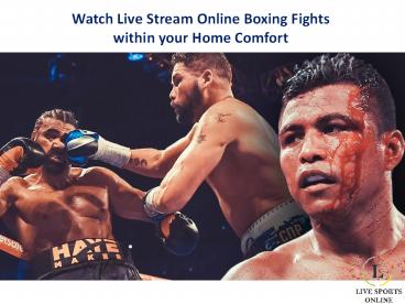 Watch Live stream Online Boxing Fights within your home comfort