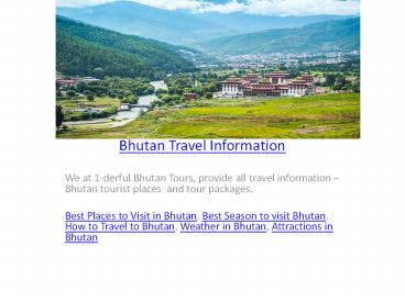 Bhutan Travel Information