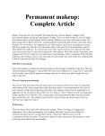 Permanent makeup: Complete Article PowerPoint PPT Presentation