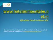 Affordable Hotels in Mount Abu