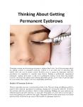 Thinking About Getting Permanent Eyebrows? PowerPoint PPT Presentation