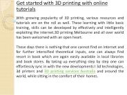 Get started with 3D printing with online tutorials