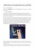 Mobile review  presenting the lenovo k8 plus! PowerPoint PPT Presentation