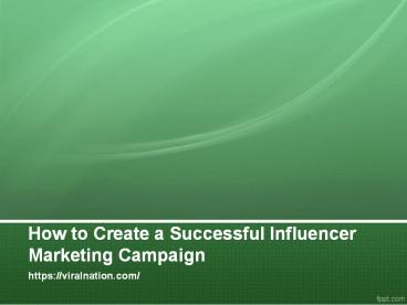 Influencer Marketing Campaigns at Viral Nation