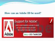How can an Adobe ID be used?