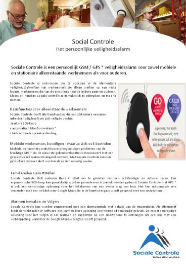 VOORDELEN VAN PERSONAL SOCIALE CONTRLE ALARMS