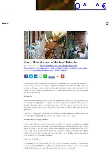 How to Make the most of the Small Balconies