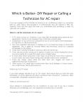 Which is Better- DIY Repair or Calling a Technician for AC repair