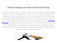 Inherent Dangers to Proper Inventory Planning
