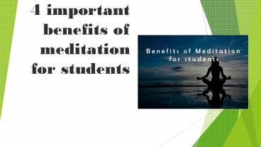 benefits of meditation for students