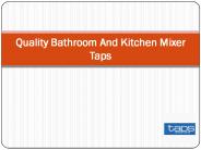 Know About The Bathrooom And Kitchen Mixer Taps