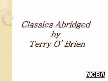 Classics Abridged by Terry O’ Brien (1)