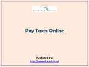 Pay Taxes Online