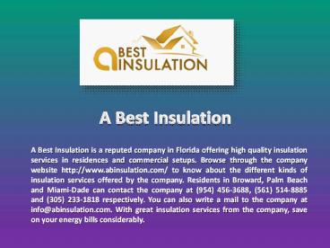 Fort lauderdale Insulation Services