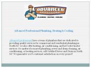 Advanced Professional Plumbing, Heating & Cooling