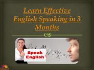 Learn Effective English Speaking in 3 Month
