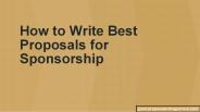 How to Write Best Proposals for Sponsorship