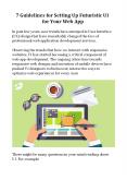 7 Guidelines for Setting Up Futuristic UI for Your Web App PowerPoint PPT Presentation