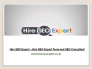 Hire SEO Expert - Expertise in SEO Services
