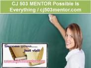 CJ 503 MENTOR Possible Is Everything / cj503mentor.com