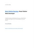React Native Desktop- React Native Web Developer PowerPoint PPT Presentation