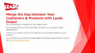 Digital Marketing Company Dubai | Leads Dubai