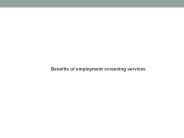 Employment screening service