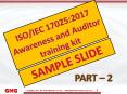 ISO/IEC 17025:2017 Awareness and Auditor Training PowerPoint PPT Presentation