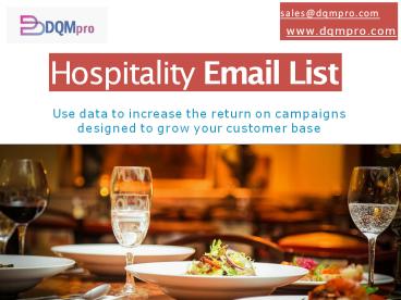 Hospitality Email List | Hospitality Mailing Database