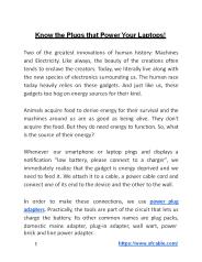 Know the Plugs that Power Your Laptops!