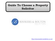 Guide To Choose a Property Solicitor