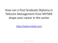 How can a Post Graduate Diploma in Telecom Management from MITSDE shape your career in the sector? | MIT School of Distance Education PowerPoint PPT Presentation
