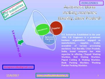 Automatic Dona making machines Bareilly, Uttar Pradesh