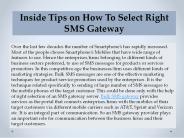 Tips on How To Select Right SMS Gateway