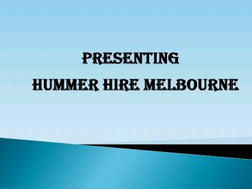 Party Limo Hire Melbourne