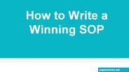 How to Write a Winning SOP