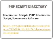 Ecommerce Script, PHP Ecommerce Script, Ecommerce Software