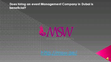 Event Planning Company in Dubai