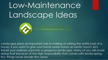 Low-Maintenance Landscape Ideas