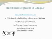 Best Event Organizer in Udaipur