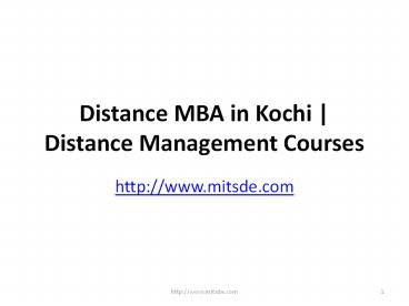 Distance management courses in kochi | Distance MBA | Correspondence MBA | MIT School of Distance Education