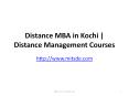 Distance management courses in kochi | Distance MBA | Correspondence MBA | MIT School of Distance Education PowerPoint PPT Presentation